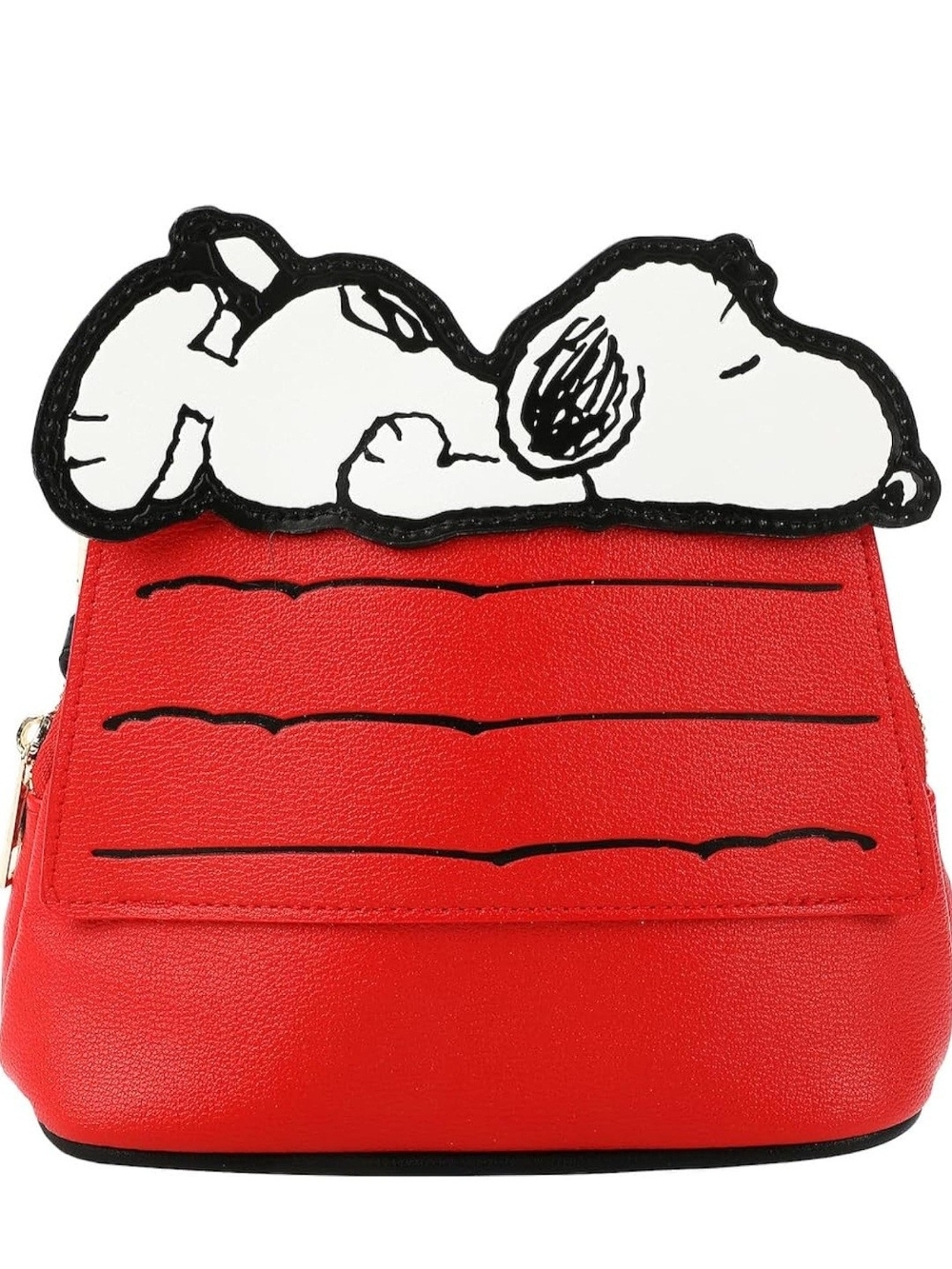 Peanuts Snoopy Sleeping on Doghouse Crossbody Bag | Red & Black Novelty Purse
